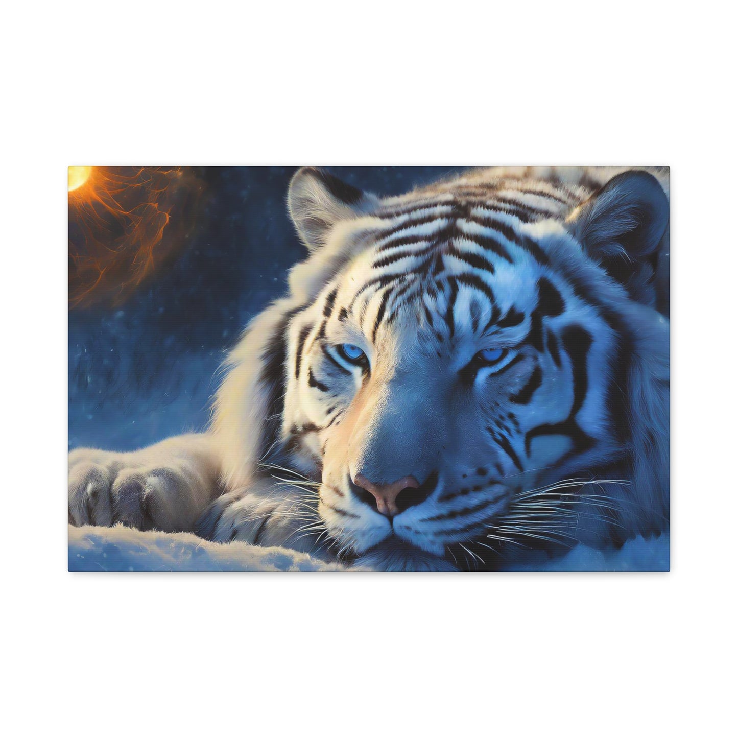 Matte Canvas - White Tiger