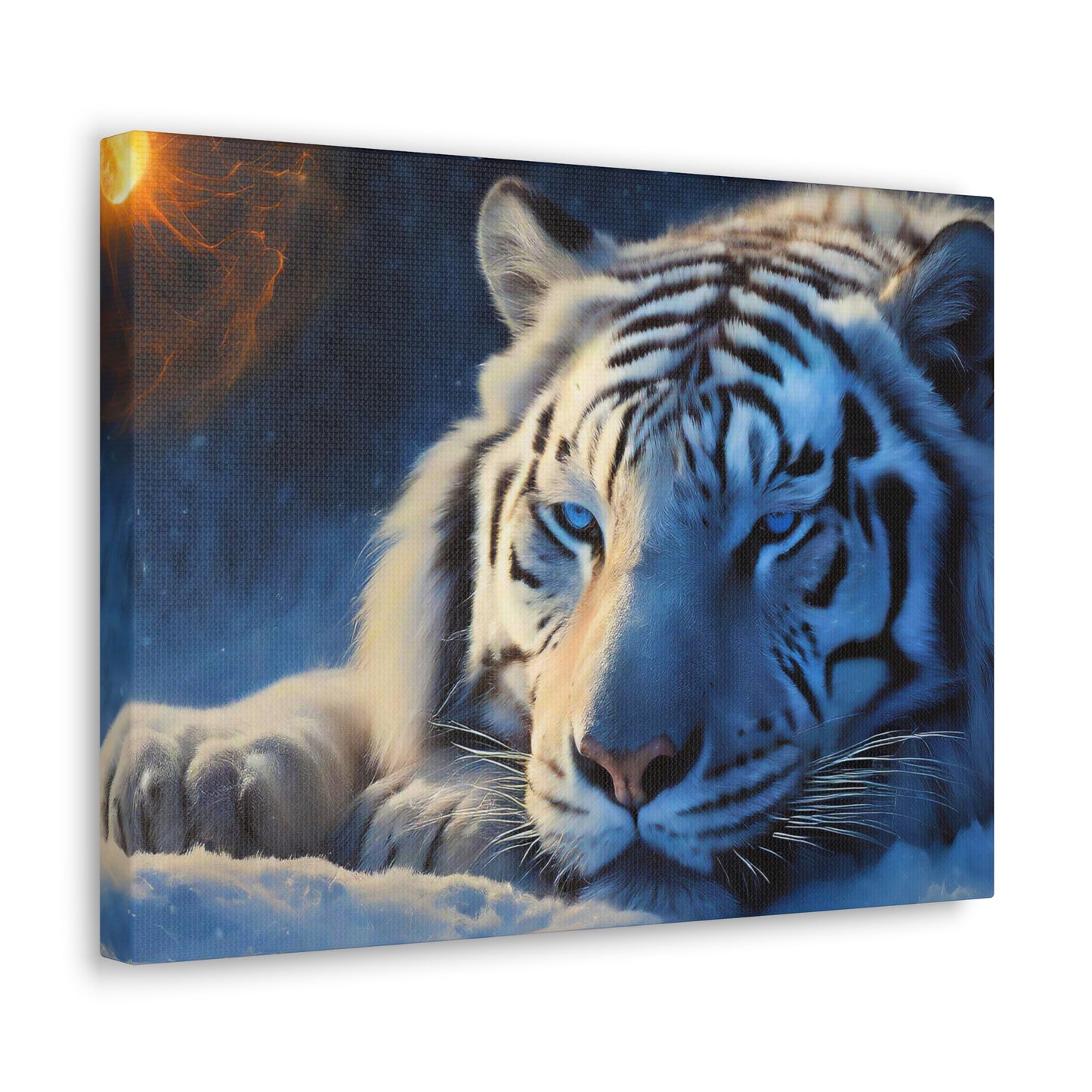 Matte Canvas - White Tiger