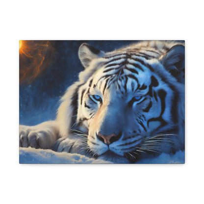 Matte Canvas - White Tiger