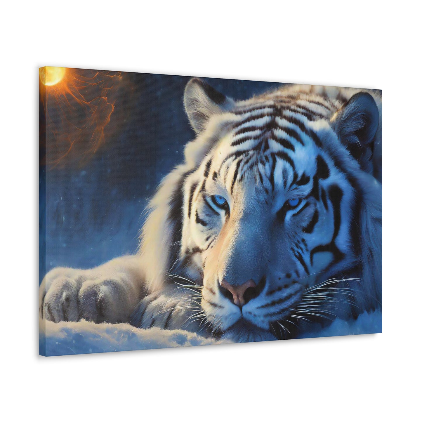 Matte Canvas - White Tiger