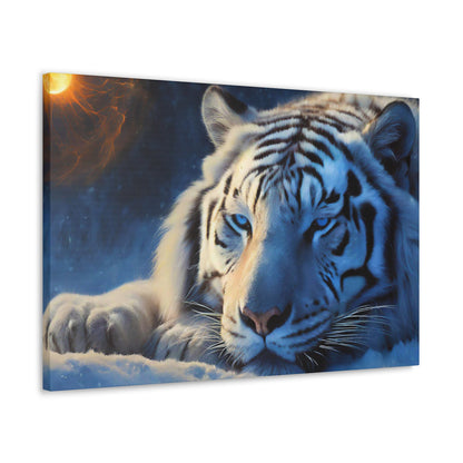 Matte Canvas - White Tiger