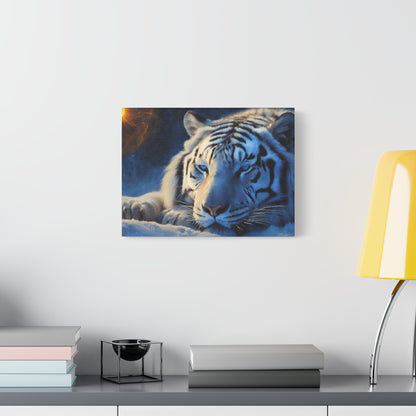 Matte Canvas - White Tiger