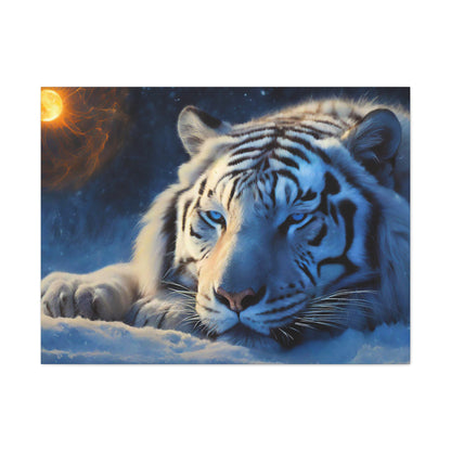 Matte Canvas - White Tiger