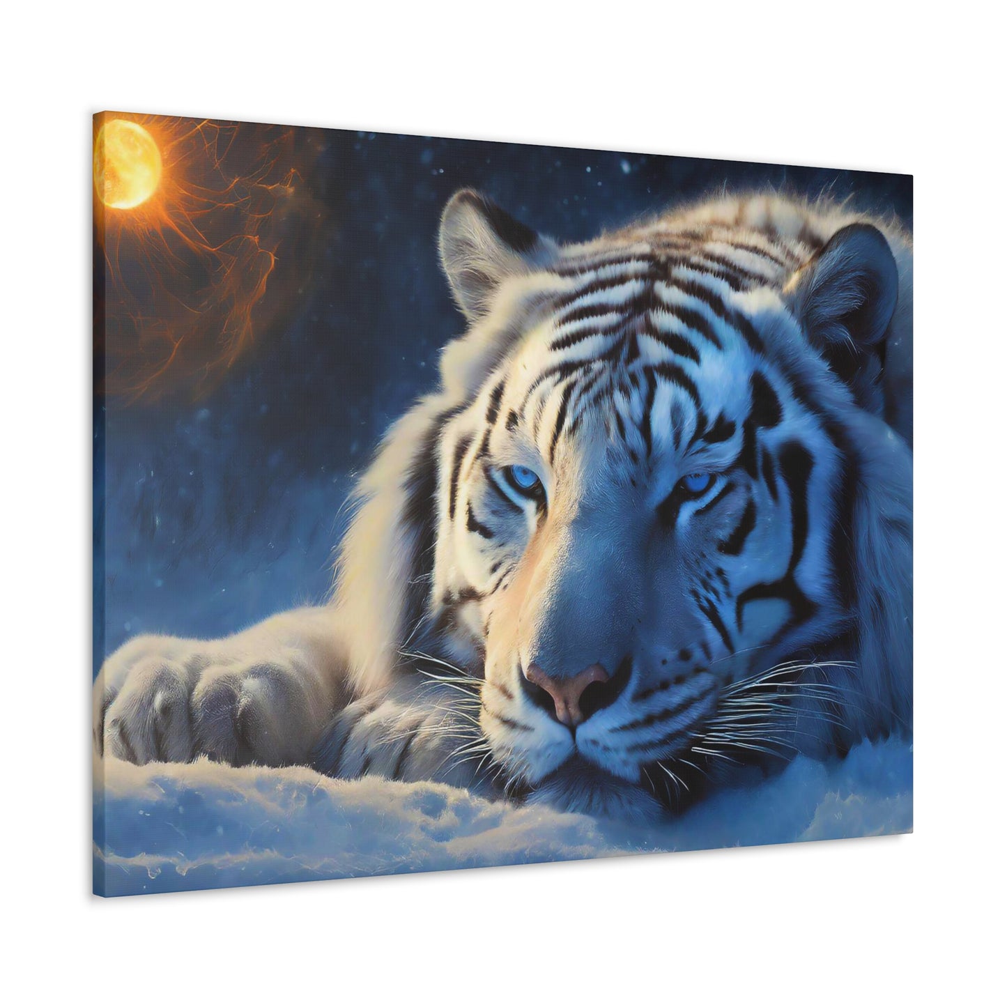 Matte Canvas - White Tiger