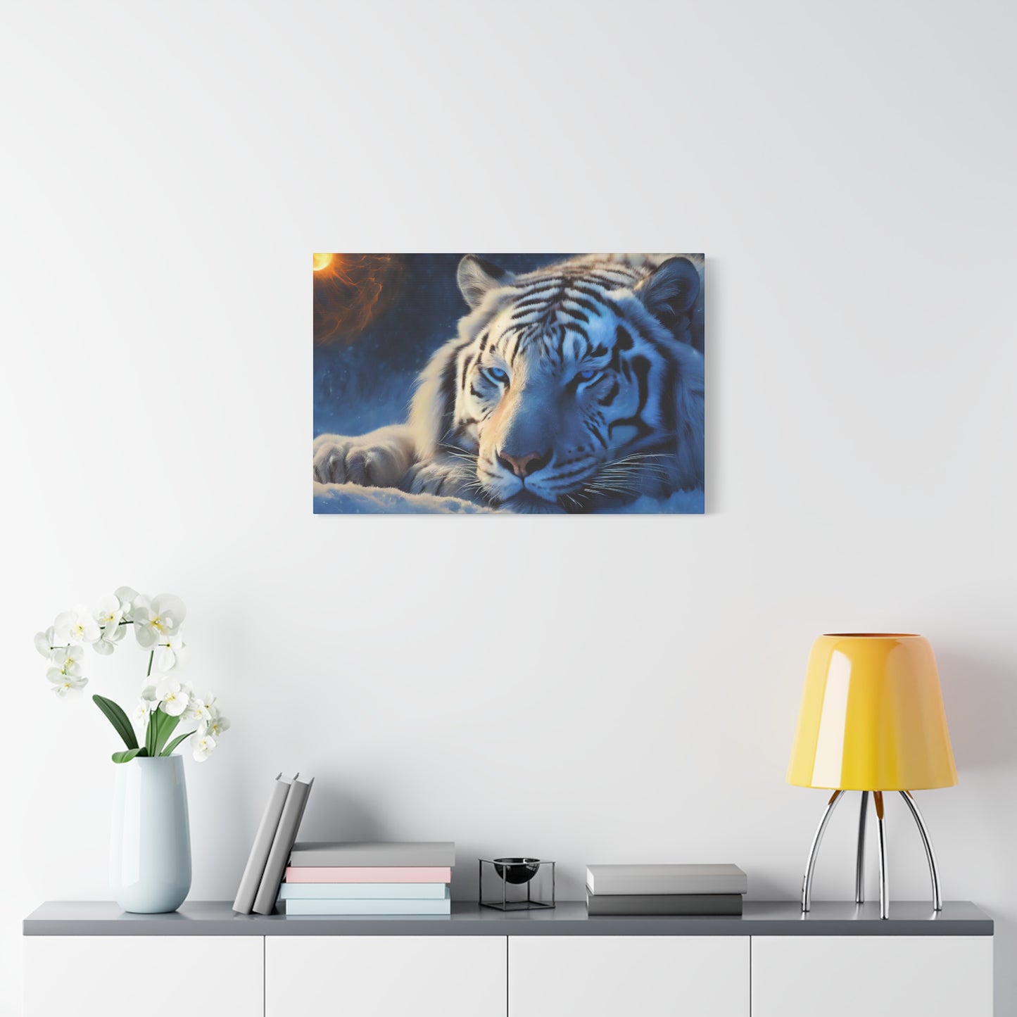 Matte Canvas - White Tiger