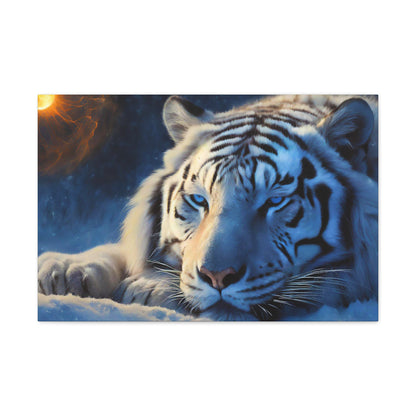 Matte Canvas - White Tiger