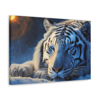 Matte Canvas - White Tiger