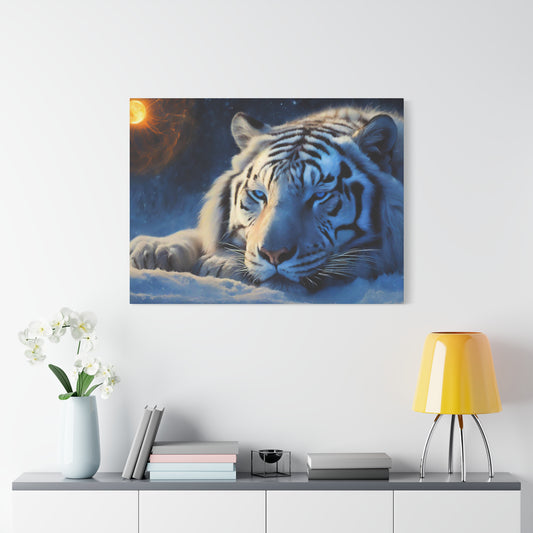 Matte Canvas - White Tiger