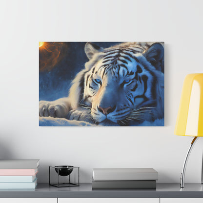 Matte Canvas - White Tiger