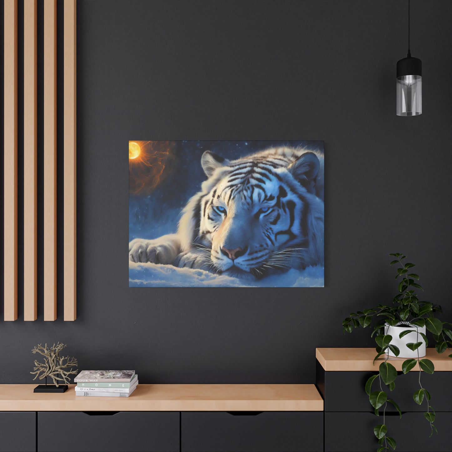 Matte Canvas - White Tiger