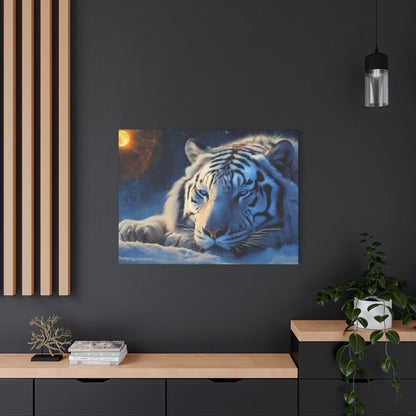 Matte Canvas - White Tiger