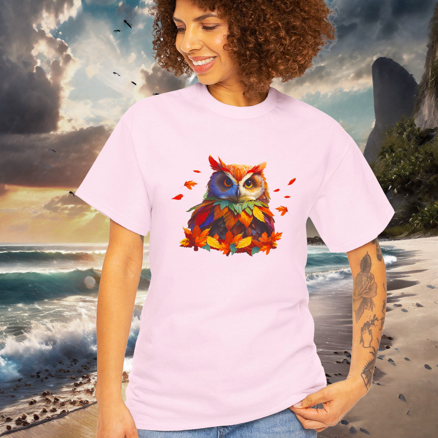 Unisex Autumn Owl Cotton Tee