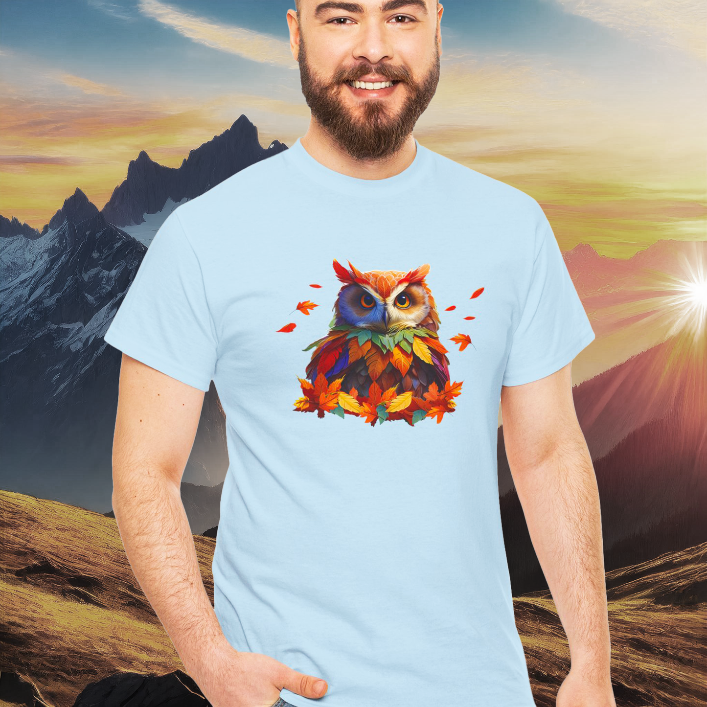 Unisex Autumn Owl Cotton Tee